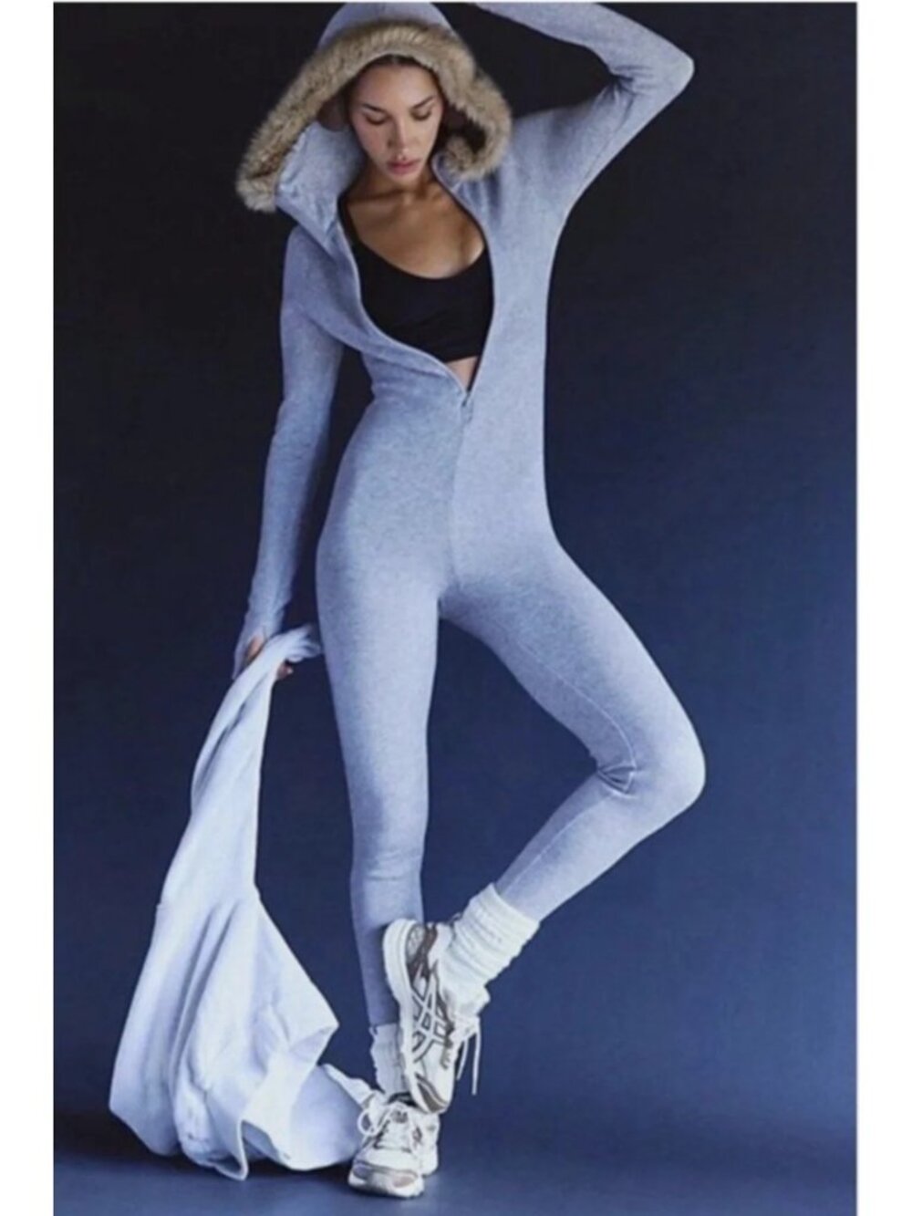 Free People Snowmass Jumpsuit Faux Fur Cozy Winter Layering Gorpcore Womens S